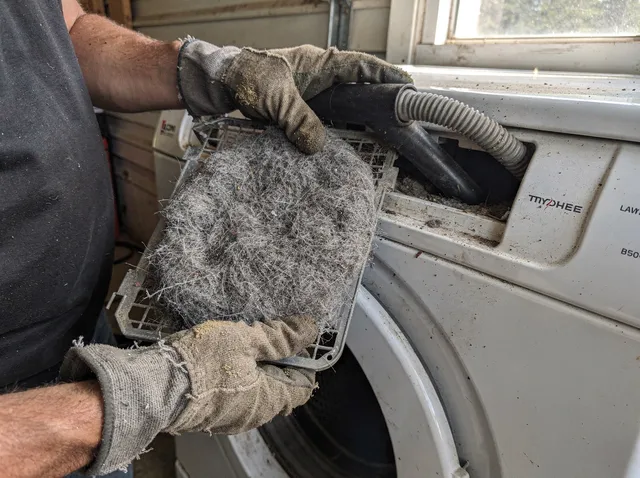 Cleaning Dryer Lint Trap in Bell, CA