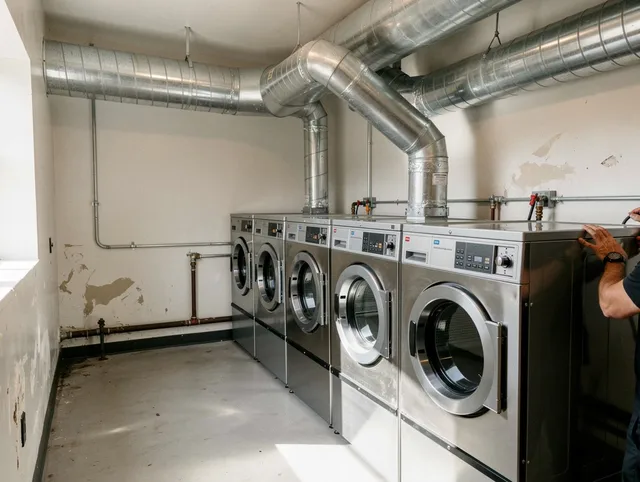 Cudahy Dryer Vent Cleaning team performing large-scale commercial dryer vent cleaning in Cudahy
