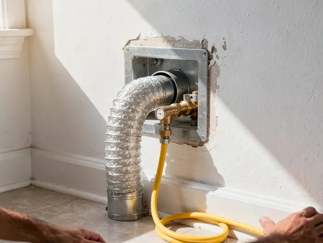 Cudahy Dryer Vent Cleaning certified technician performing specialized gas dryer vent cleaning in Cudahy